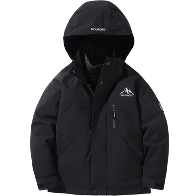 鸭鸭女童三合一冲锋衣中长款