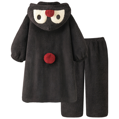 珊瑚绒睡衣女款睡袍长裤家居服套