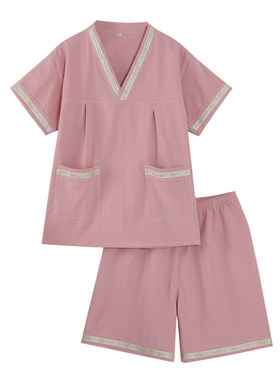 纯棉女款桑拿汗蒸服民族风睡衣