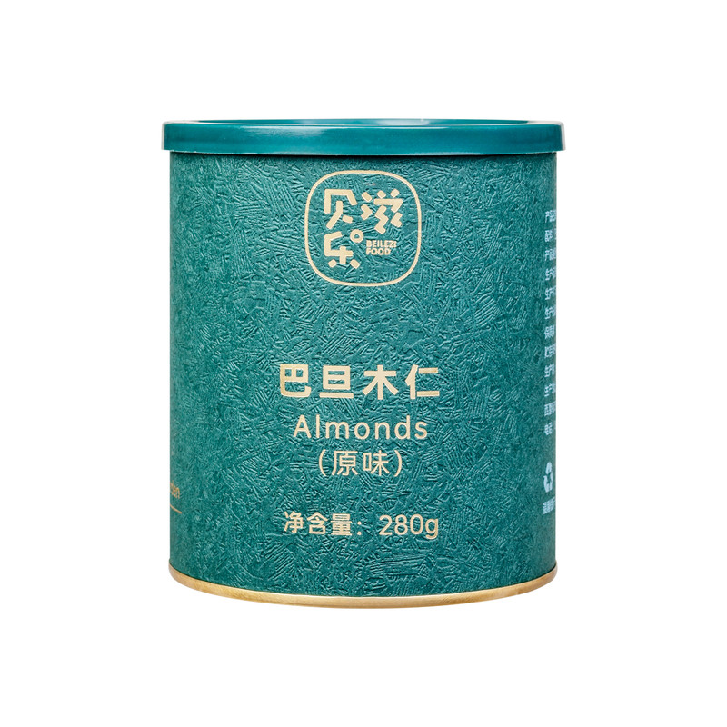 贝乐滋-原味巴旦木仁罐装低温烘焙大粒扁桃仁杏仁肉营养坚果零食