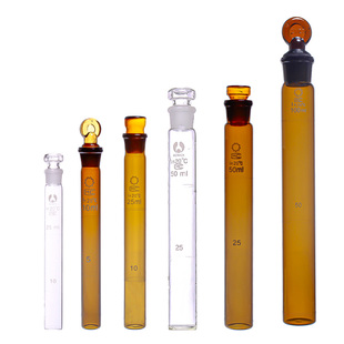 具塞比色管透明棕色玻璃比色管纳氏比色管塑料 10/25/50/100ml