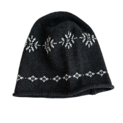 费尔岛显脸小针织毛线堆堆帽女冬