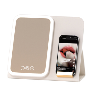 led化妆镜带灯折叠梳妆台智能高清台式便携随身学生宿舍桌面镜子