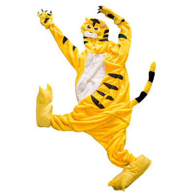 秋冬新款老虎卡通动物连体睡衣