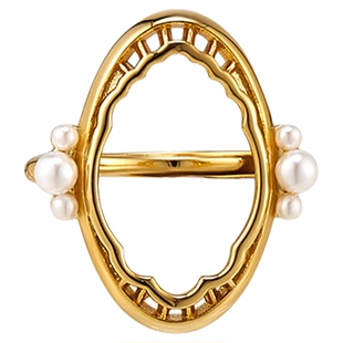 Rainy and Cloudy往事之镜|珍珠戒指开口戒指复古戒指小珍珠指环