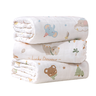 婴儿纱布浴巾a类纯棉宝宝新生儿童浴巾超软吸水6层洗澡裹巾大尺寸