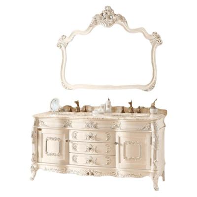 别墅仿古欧式浴室柜红橡木实木卫生间洗漱台双盆大理石洗手脸盆柜