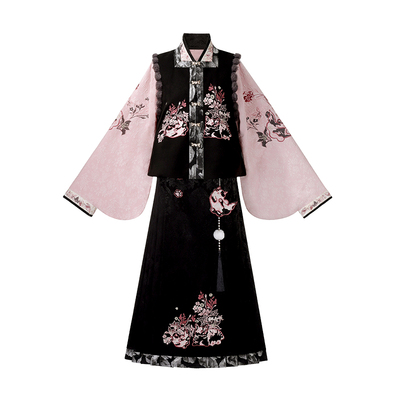 设计师的礼物原创粉墨千金汉服女汉元素新中式秋季拜年服新年套装