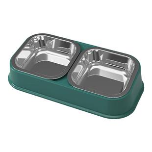 宠物不锈钢双碗狗碗猫碗防打翻猫食盆狗食盆小型犬狗饭碗喝水一体