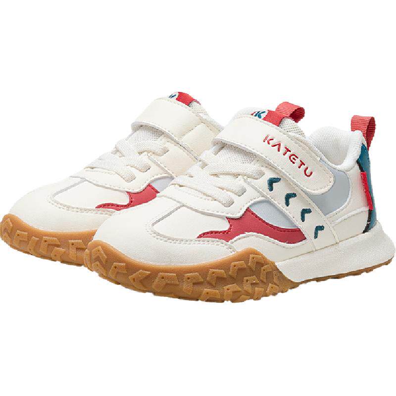 卡特兔儿童运动鞋2024秋季新款防滑耐磨女童跑步鞋幼儿园小白鞋