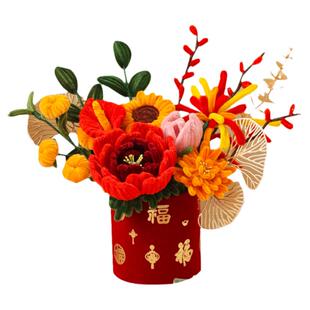 年宵创意diy手工材料扭扭棒花束福桶开业送亲戚朋友礼品乔迁之喜