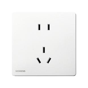 西门子开关超薄荟辰雾沙白一开五孔带USB单双控家用86型大面板