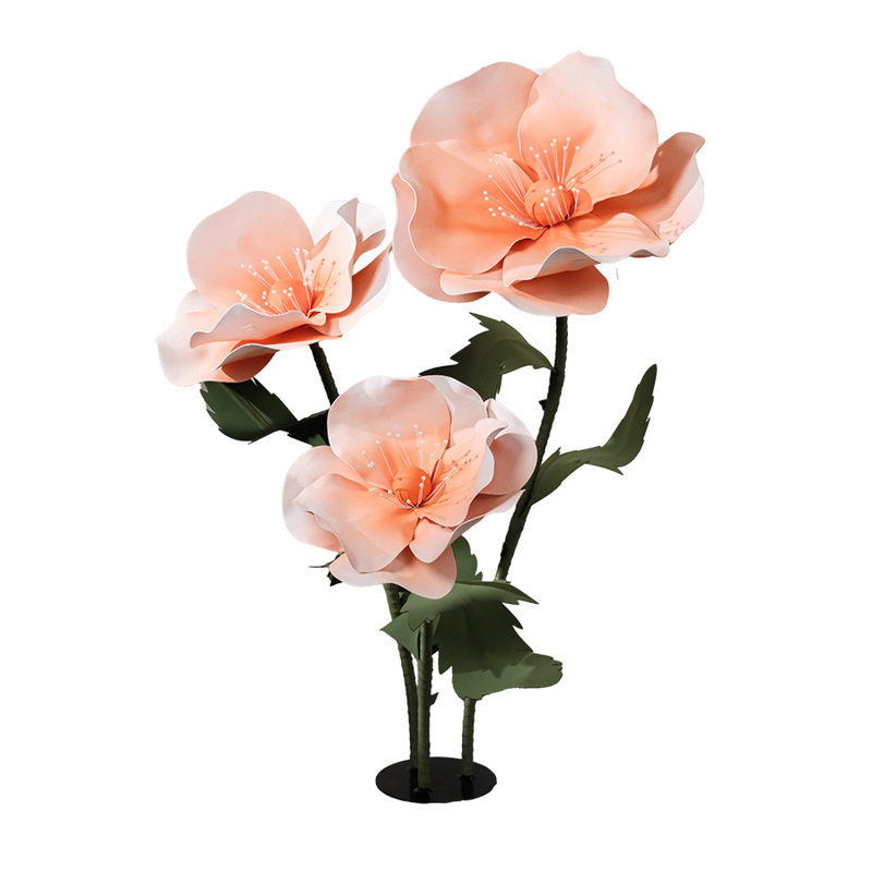 eva纸花泡沫仿真花大型纸艺花立杆虞美人服装店婚礼背景装饰橱窗