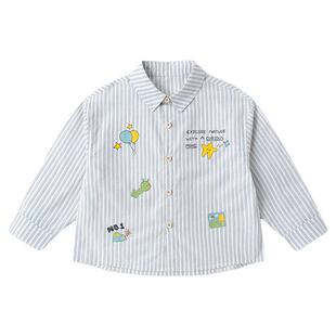 【纯棉】嘟嘟家儿童衬衫宝宝春秋长袖上衣男童衣服连帽女童童装春