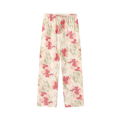 超柔软100%纯棉睡裤女士长裤