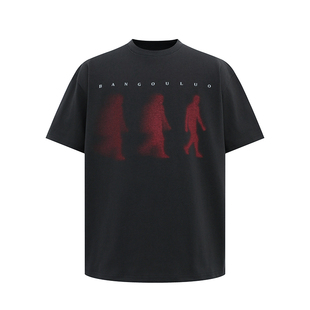 MRNEARLY美式街头人影印花cleanfit短袖T恤男宽松复古痞帅上衣潮