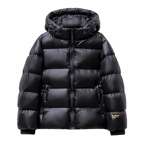 啄木鸟2026新款鹅绒服女款冬季加厚保暖黑金短款羽绒面包服男外套