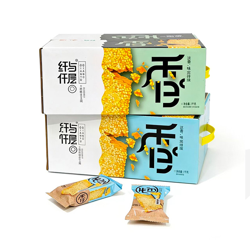 【送礼佳品】苏琪纤与仟层1000克礼盒装糕点零食芝麻饼干下午茶