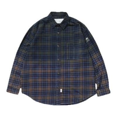【现货】SOLAR BEAMS CHECKED SHIRT 吊染水洗做旧格子长袖衬衫潮