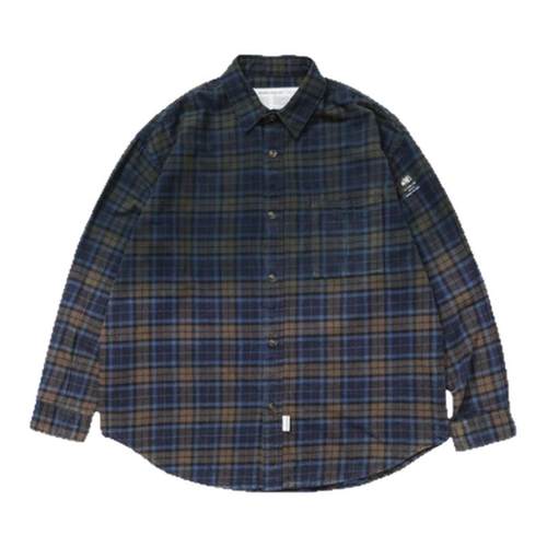 【现货】SOLAR BEAMS CHECKED SHIRT 吊染水洗做旧格子长袖衬衫潮