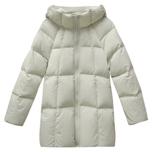 【冰岛苔原】小娜椒小个子冬季连帽加厚90白鸭绒中长款羽绒服女