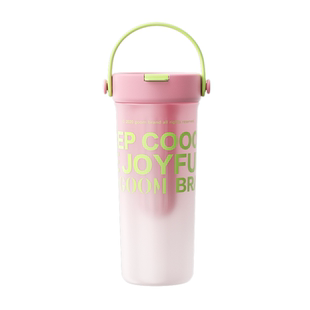 GOOM艺术手绘吸管水杯子女生士高颜值大容量夏天2026新款外出便携