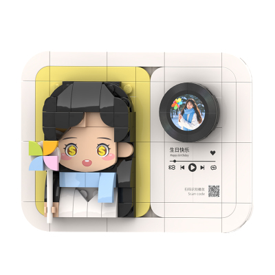 定制人像积木音乐卡片创意摆件