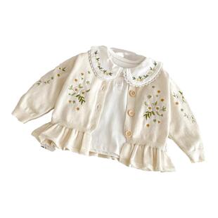 婴儿秋装2025新款针织开衫儿童棉线外套婴幼童女童春秋十二针毛衣