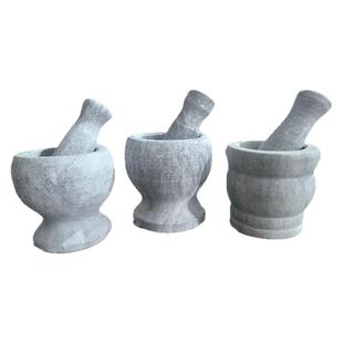 剥蒜器天然青石臼中号石臼家用捣蒜器捣药罐蒜泥器压蒜器研磨石臼