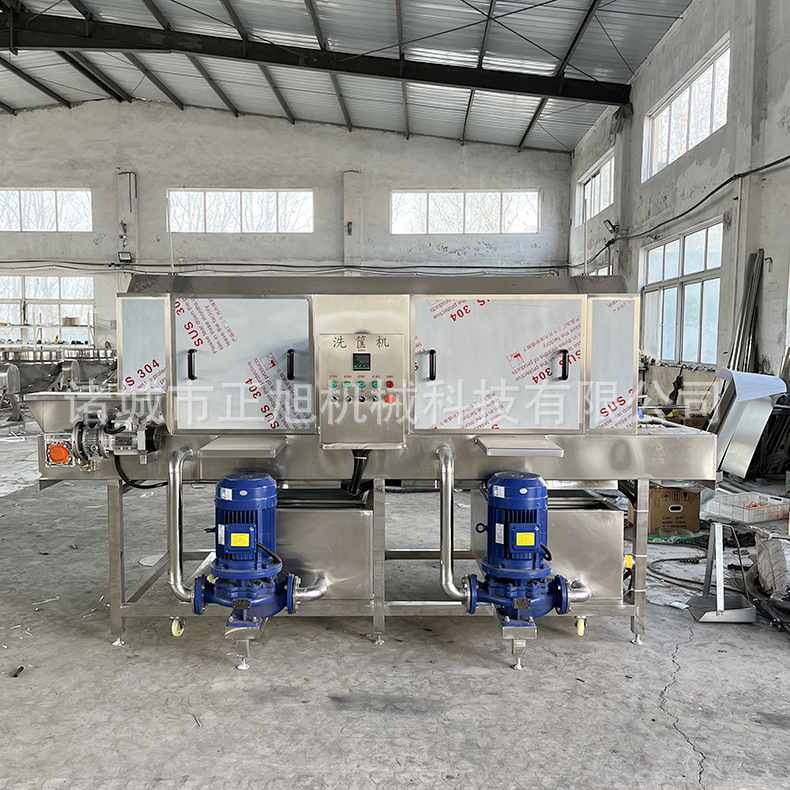 大型塑料周转筐清洗机全自动去油污洗筐机隧道连续工业洗框机厂家