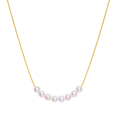 微笑项链天然淡水珍珠正圆微瑕