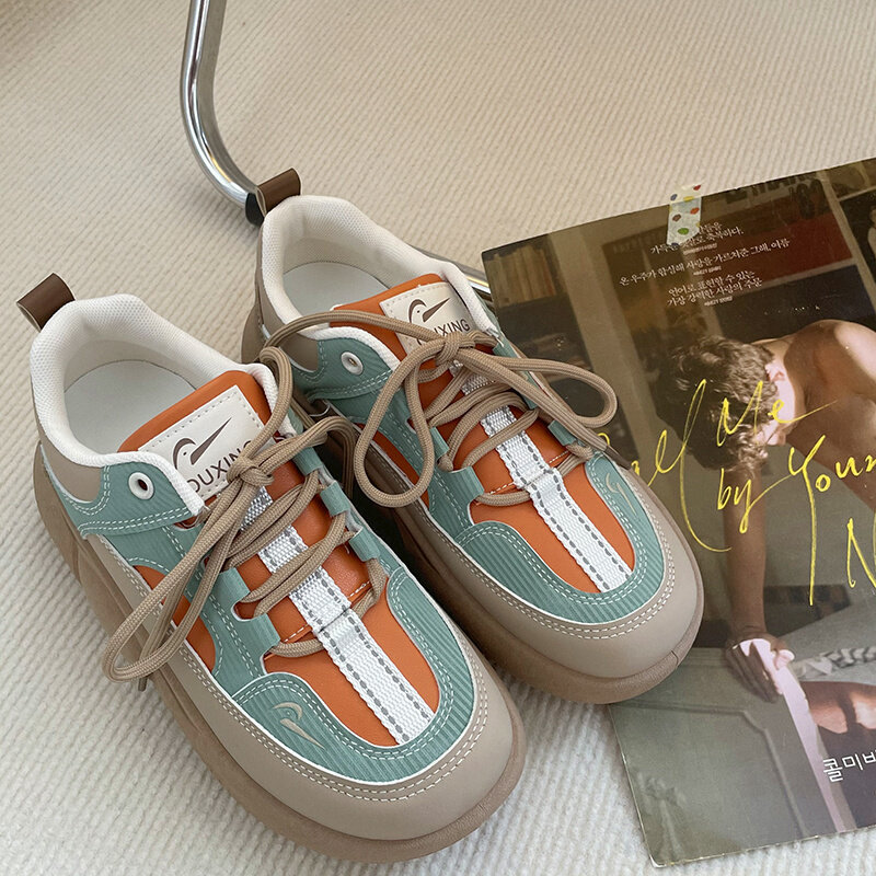 款民休鞋摇女奶风厚鞋季摇松底板茶棕糕单闲复古鞋年春新族色2023