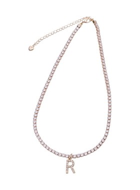 欧美不锈钢圆珠链锆石小鬼字母