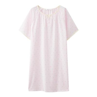 三福女夏季年轻清新图案睡裙 甜美少女撞色边宽松家居服498118