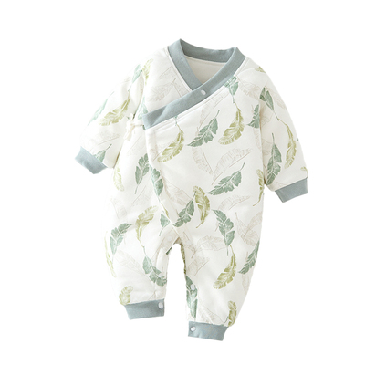 婴幼儿早秋夹棉连体衣纯棉a类