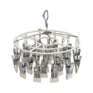 家用晒袜子晾衣架不锈钢多夹子圆盘挂架婴儿功能内衣内裤阳台神器