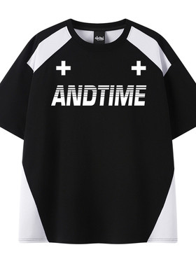 andtime美式凉感拼接短袖