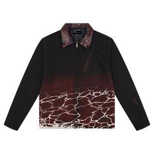 MEDMxEVA联名红海底特律夹克男士潮夹棉复古外套春秋美式休闲上衣