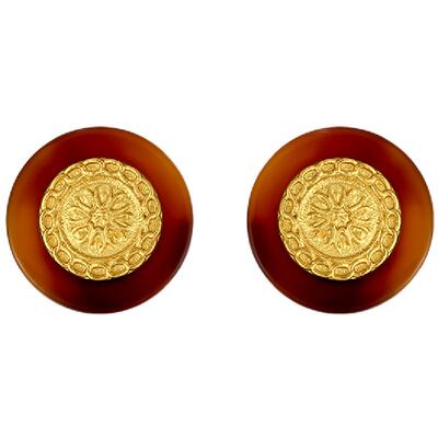 RetroChic玳瑁金币耳钉