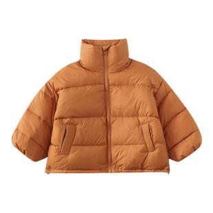 男童冬装羽绒服男宝休闲短款外套面包服儿童加绒长裤保暖冬季套装