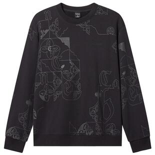 【落肩袖宽松】卡宾纯棉印花短款卫衣男春季新款宽松长袖上衣