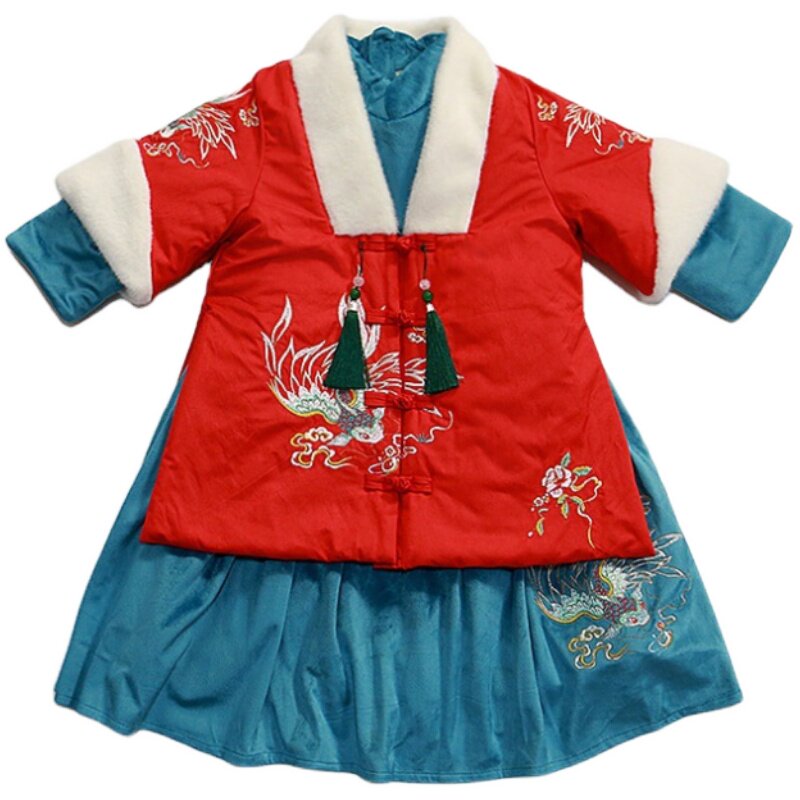 汉服女童冬装中国风表演两件套
