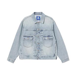 绫致杰克琼斯男装夹克春季2026新款时尚硬挺有型翻领廓形牛仔外套