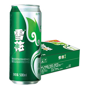 雪花清爽啤酒罐装可选330ml/500ml可选12听/24罐黄啤拉罐铝罐