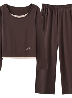 七色纺精梳棉家居服套装