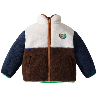 MQDmini童装男童外套秋冬款2025新款加厚加绒男宝宝休闲拉链上衣