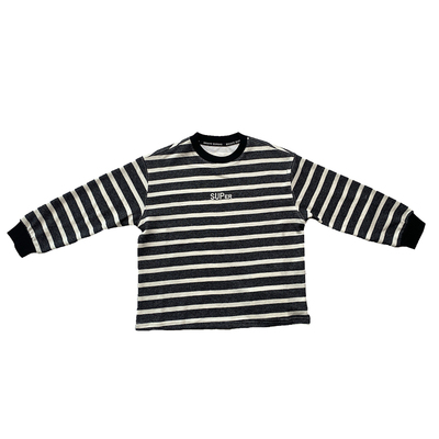 布芮欧2025秋男童长袖T恤条纹潮