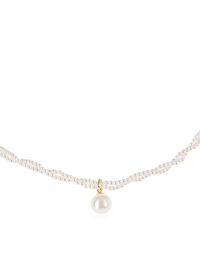 施家珍珠项链女款2025新款高级感轻奢小众气质大气秋冬毛衣颈链