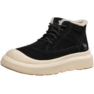 骆驼踏雪加绒运动鞋男2025冬季保暖棉鞋防寒防滑厚底雪地靴子