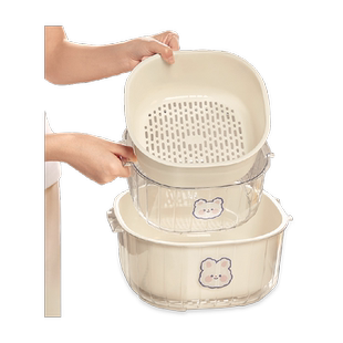 优勤洗菜盆双层沥水篮厨房用品客厅茶几家用水果盘盆子淘菜盆